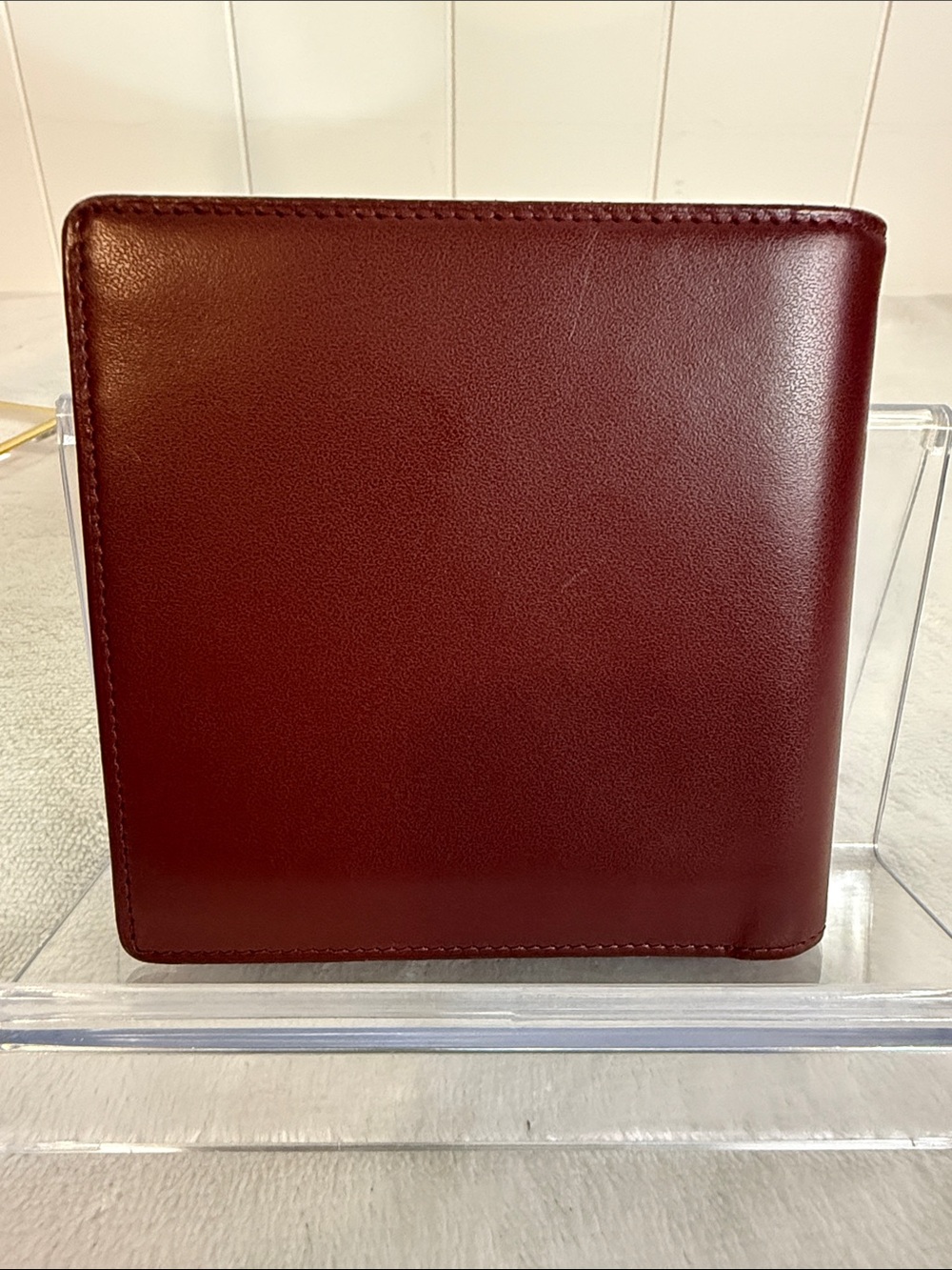 Vintage Cartier Unisex Must De Cartier Burgundy Leather Wallet Coin Pocket + Box - Picture 4 of 14